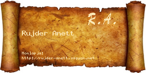 Rujder Anett névjegykártya