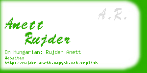 anett rujder business card